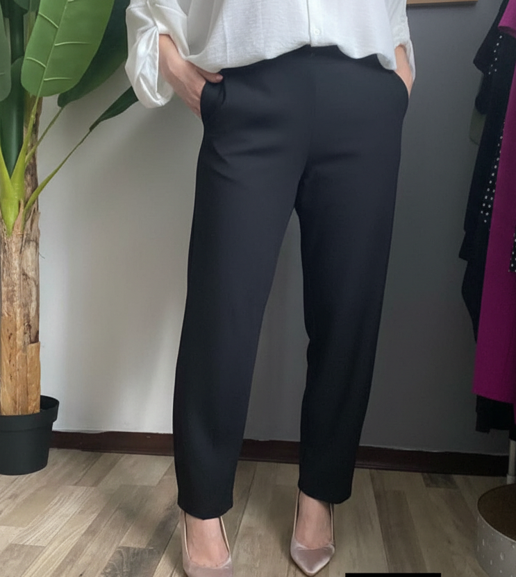 Pantalone Punto Milano con tasche - taglie comode