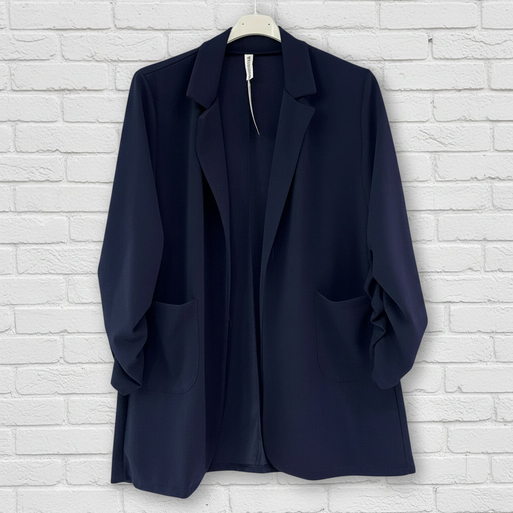 Blazer Basico Manica arricciata