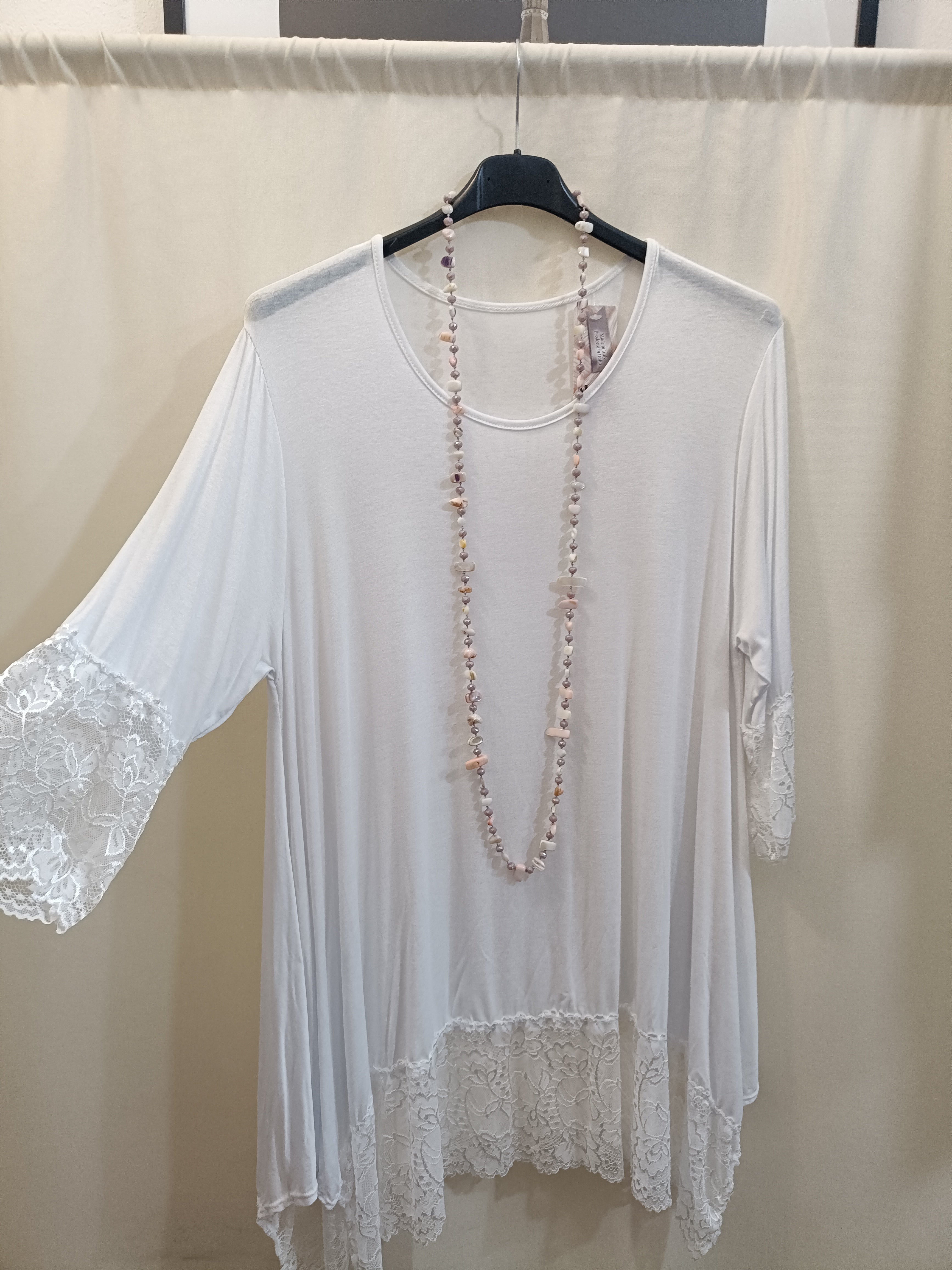 Maxi Maglia Tunica doppio pizzo taglie forti