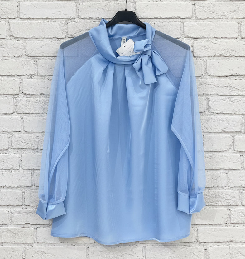 Blusa maniche tulle curvy