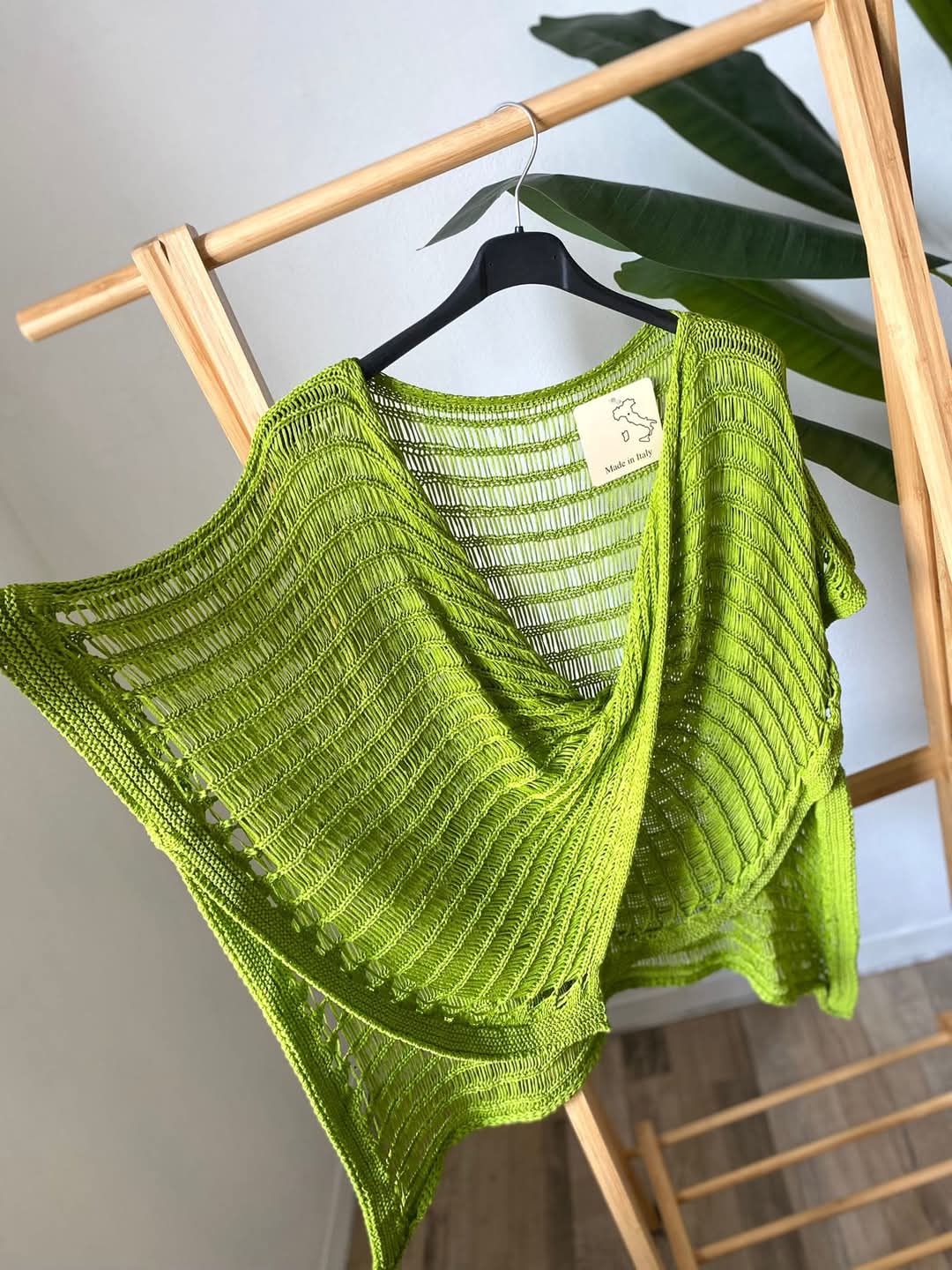 Maxi maglia rete poncho intrecciato Kate Moss