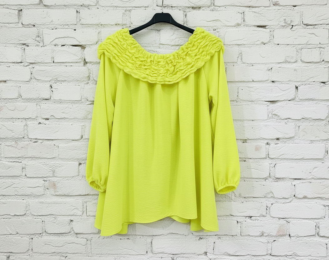 Maxi maglia collo frou frou curvy