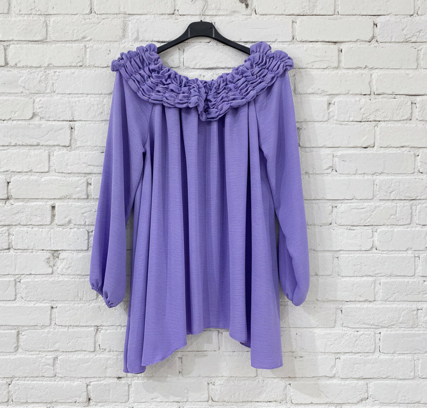 Maxi maglia collo frou frou curvy