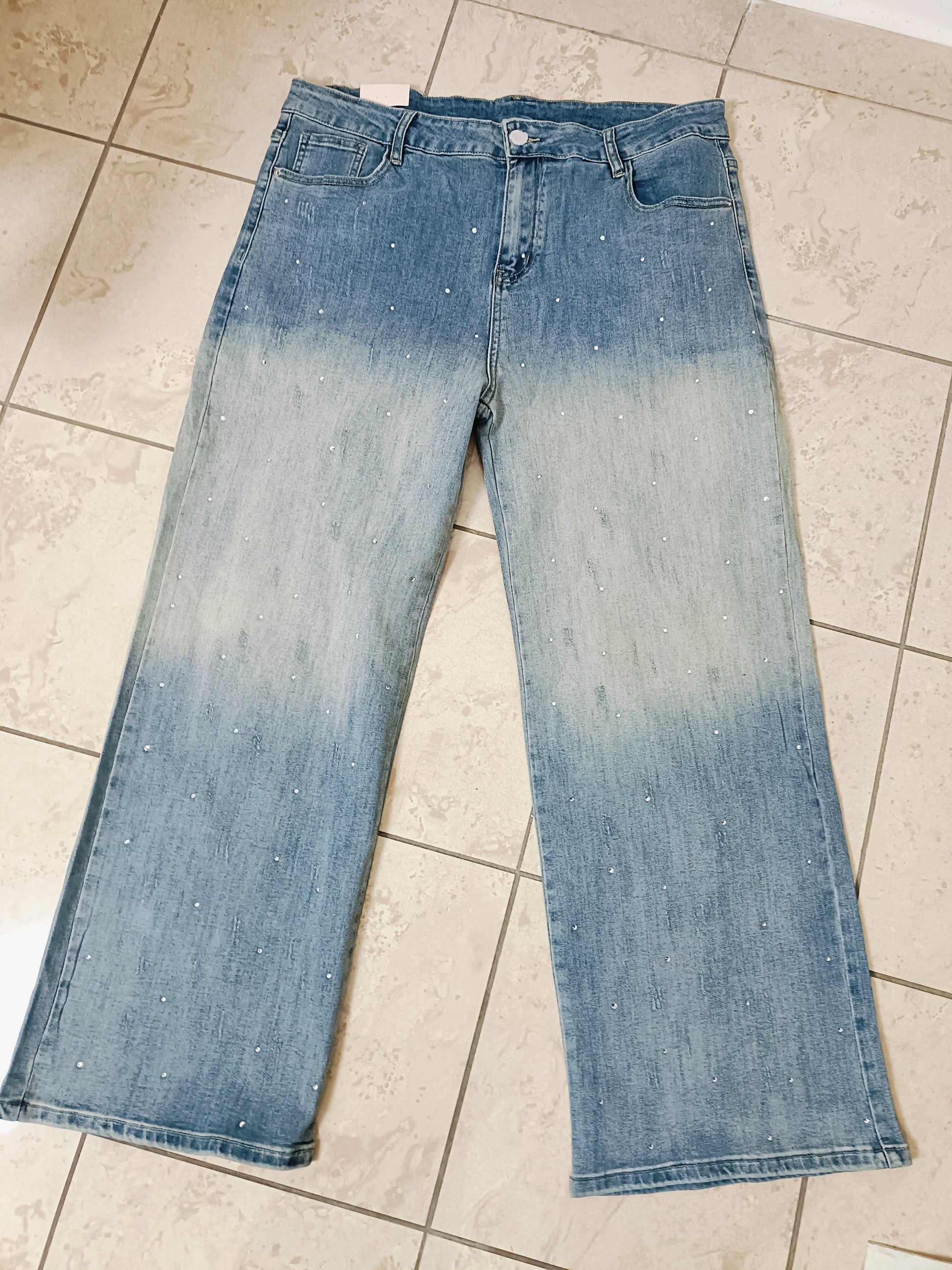 Jeans curvy Strass