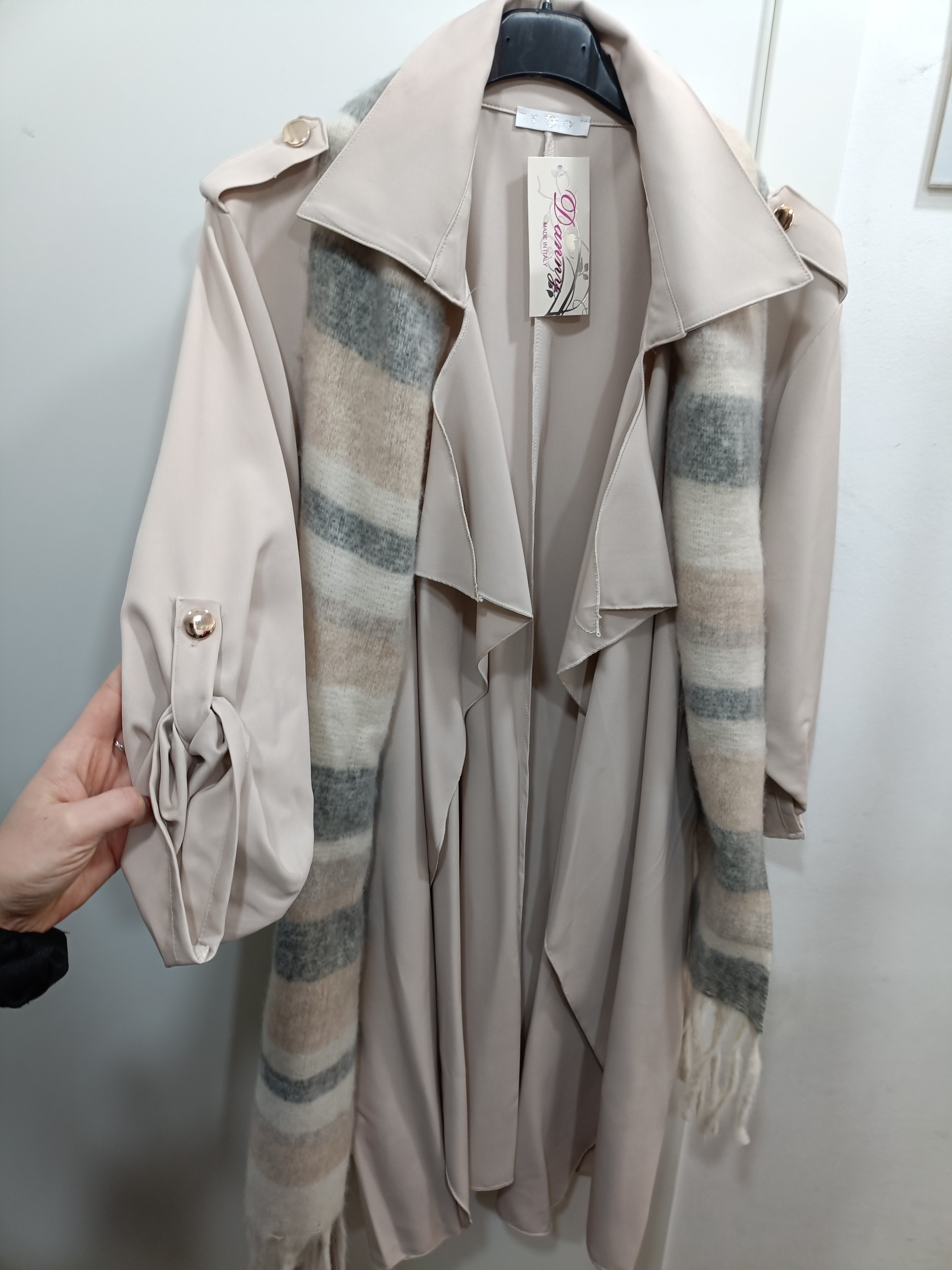 Trench Crema con bottoni oro - taglie comode