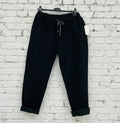 Jeansetto Curvy Nero pantalone con tasche e laccio