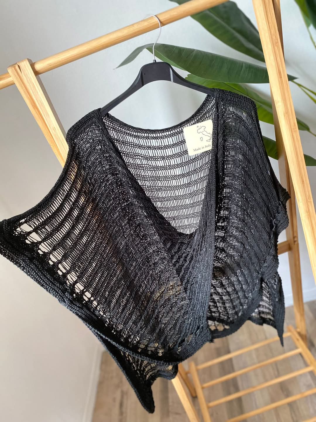 Maxi maglia rete poncho intrecciato Kate Moss