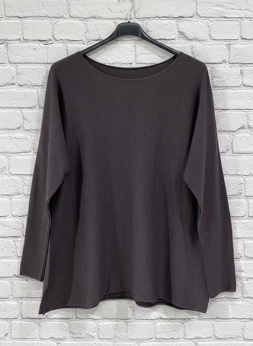 Maxi maglia girocollo morbido elasticizzata donna curvy