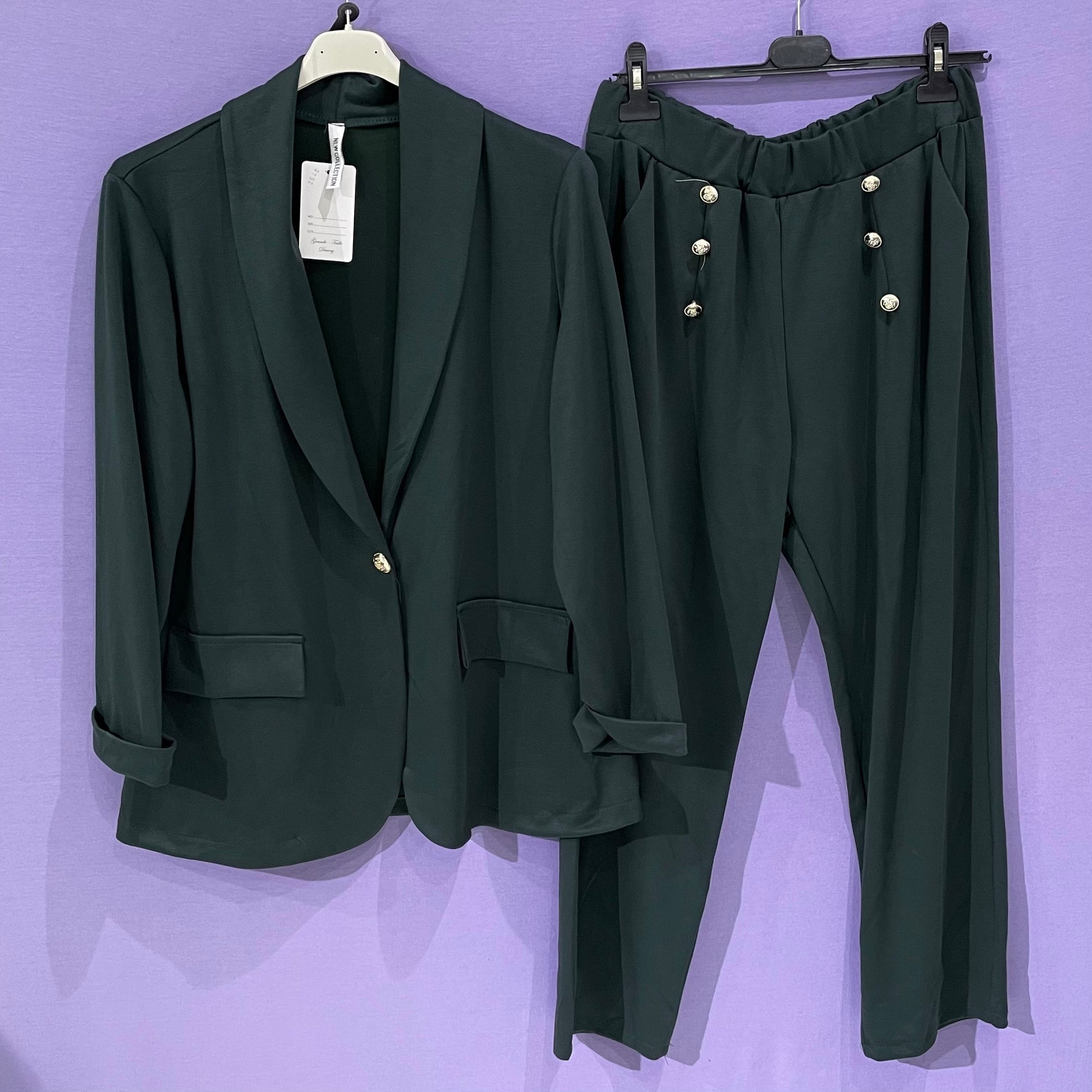 Tailleur bottoni decorativi curvy