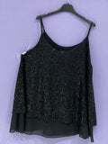 Top paillettes spallina sottile curvy