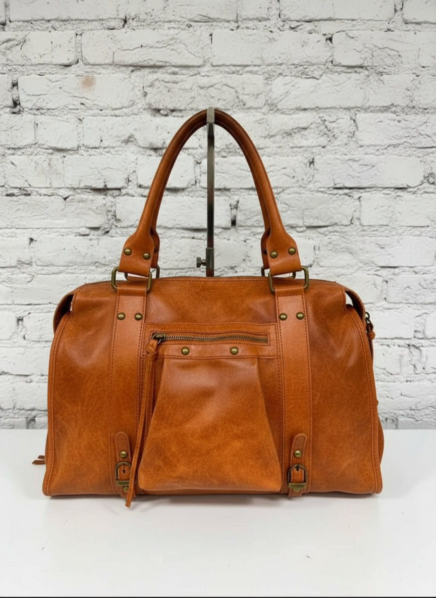 City bag vera pelle effetto sauvage grande
