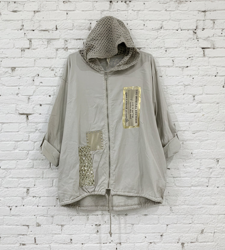 Maxi felpa cappuccio stampe curvy