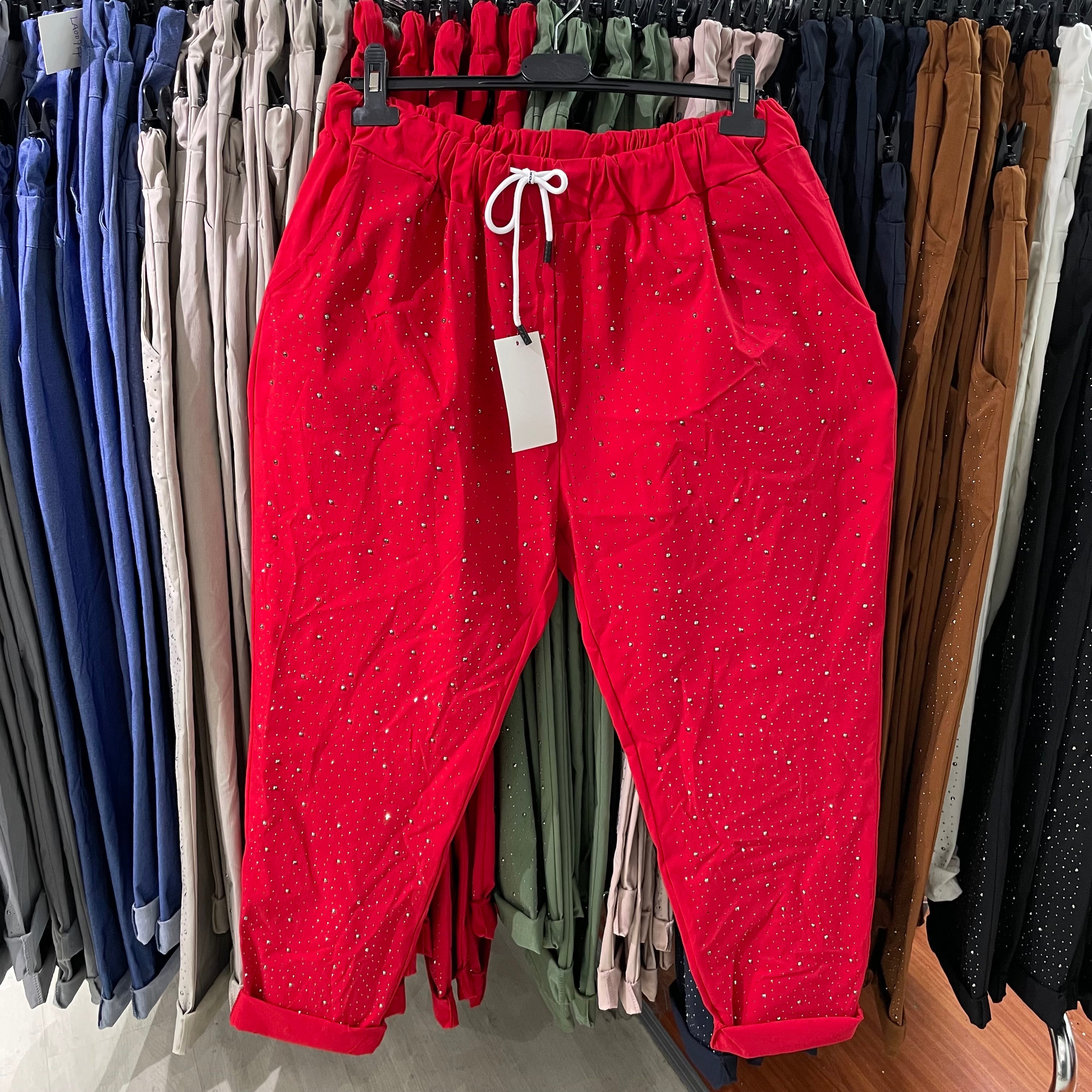 Jeansetto laccio strass curvy