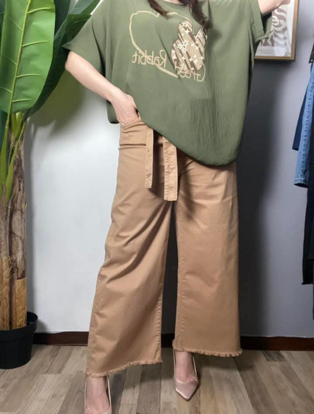 Jeans con cinta in cotone - taglie comode