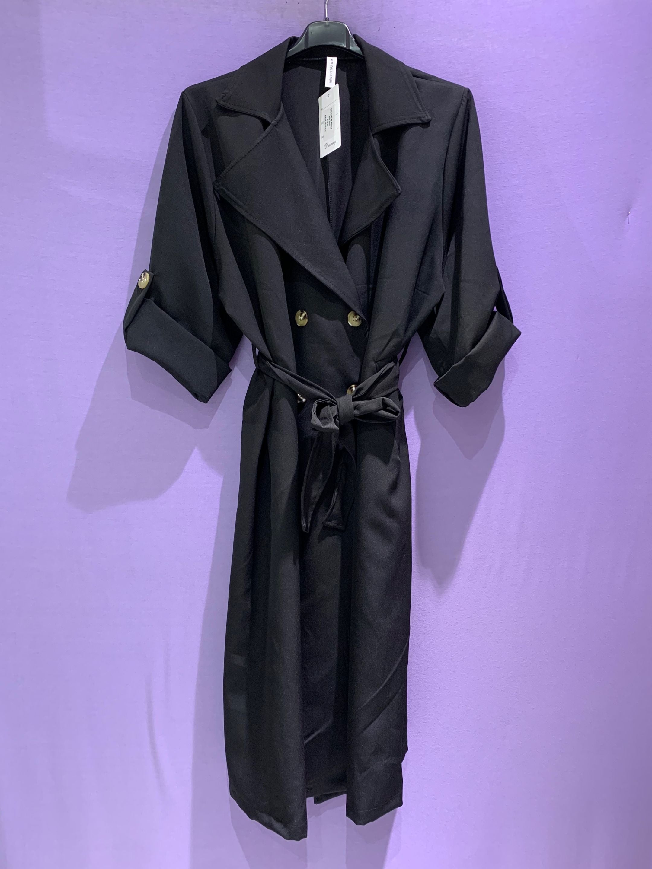 Trench lungo doppio petto curvy