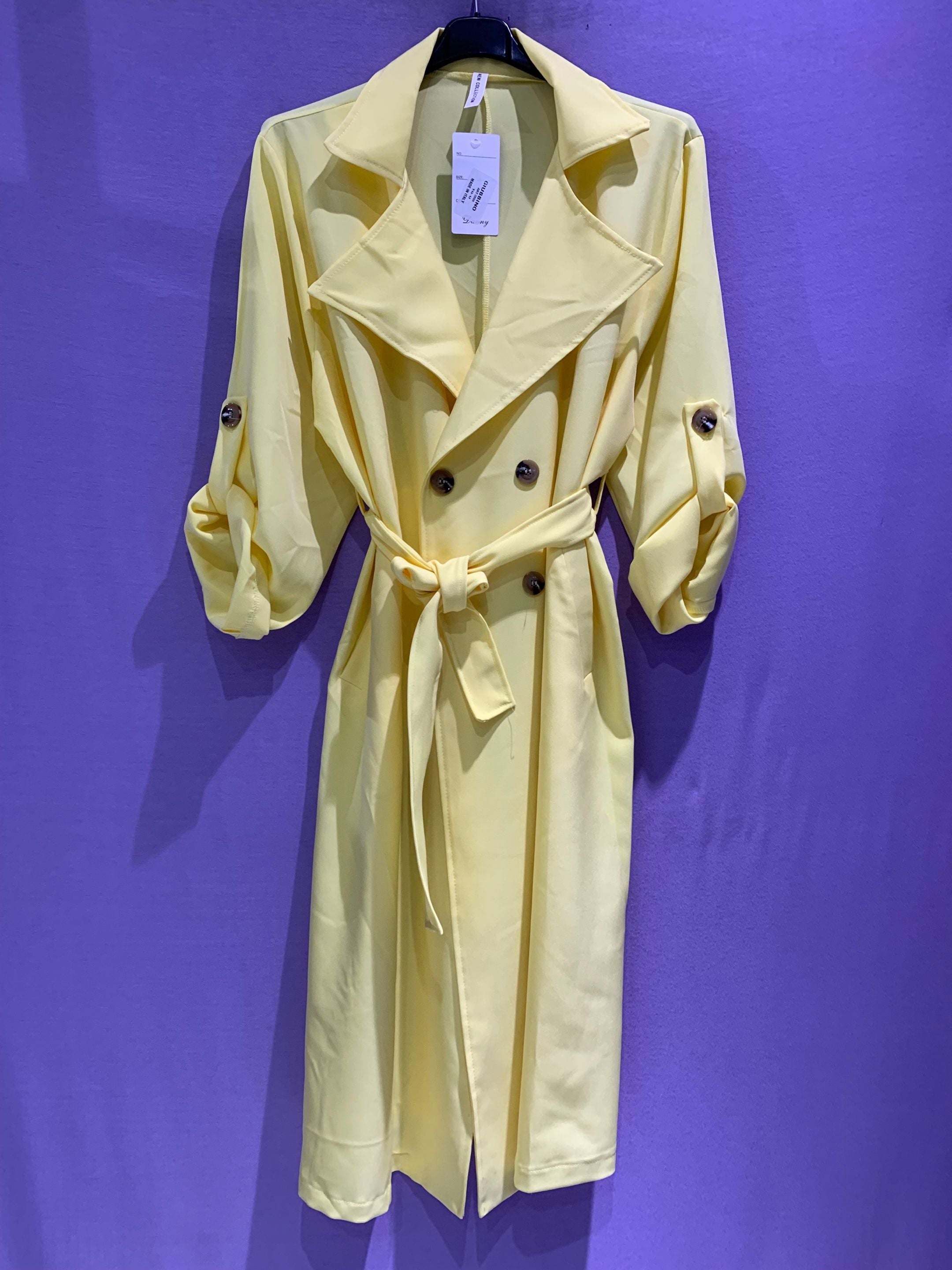 Trench lungo doppio petto curvy