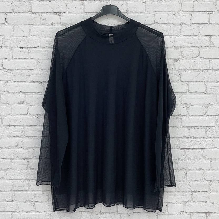 Maxi maglia doppio pannello tulle curvy