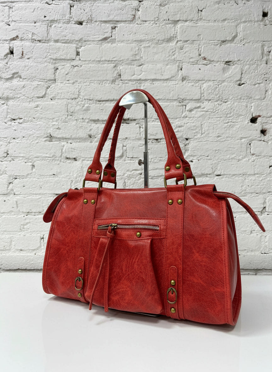 City bag vera pelle effetto sauvage grande