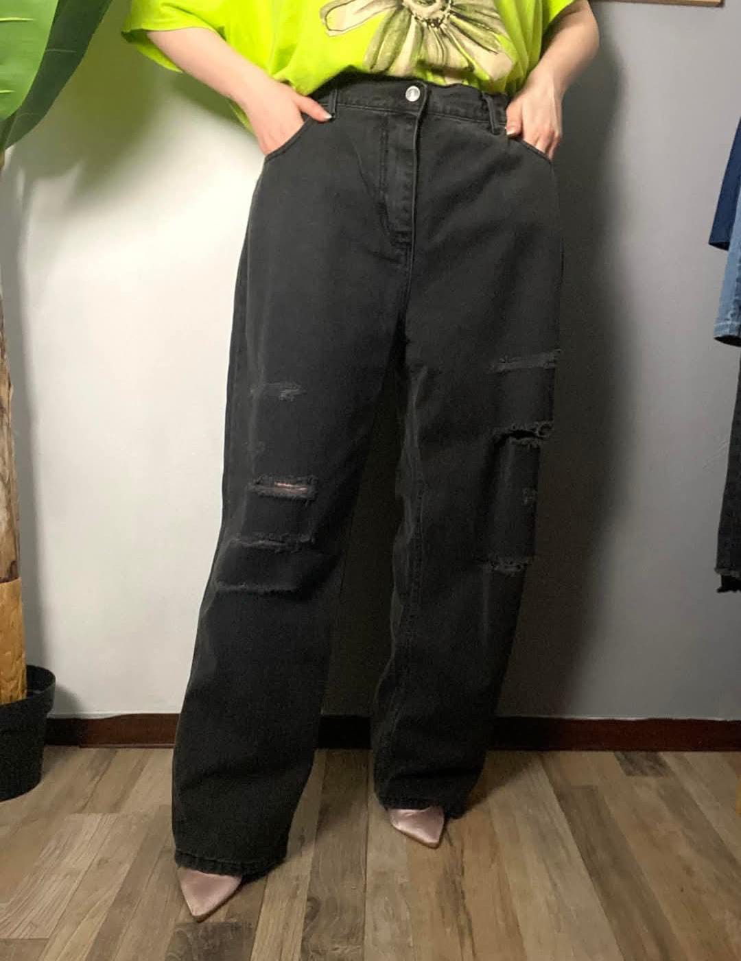 Jeans Mum Fit con strappi - taglie comode