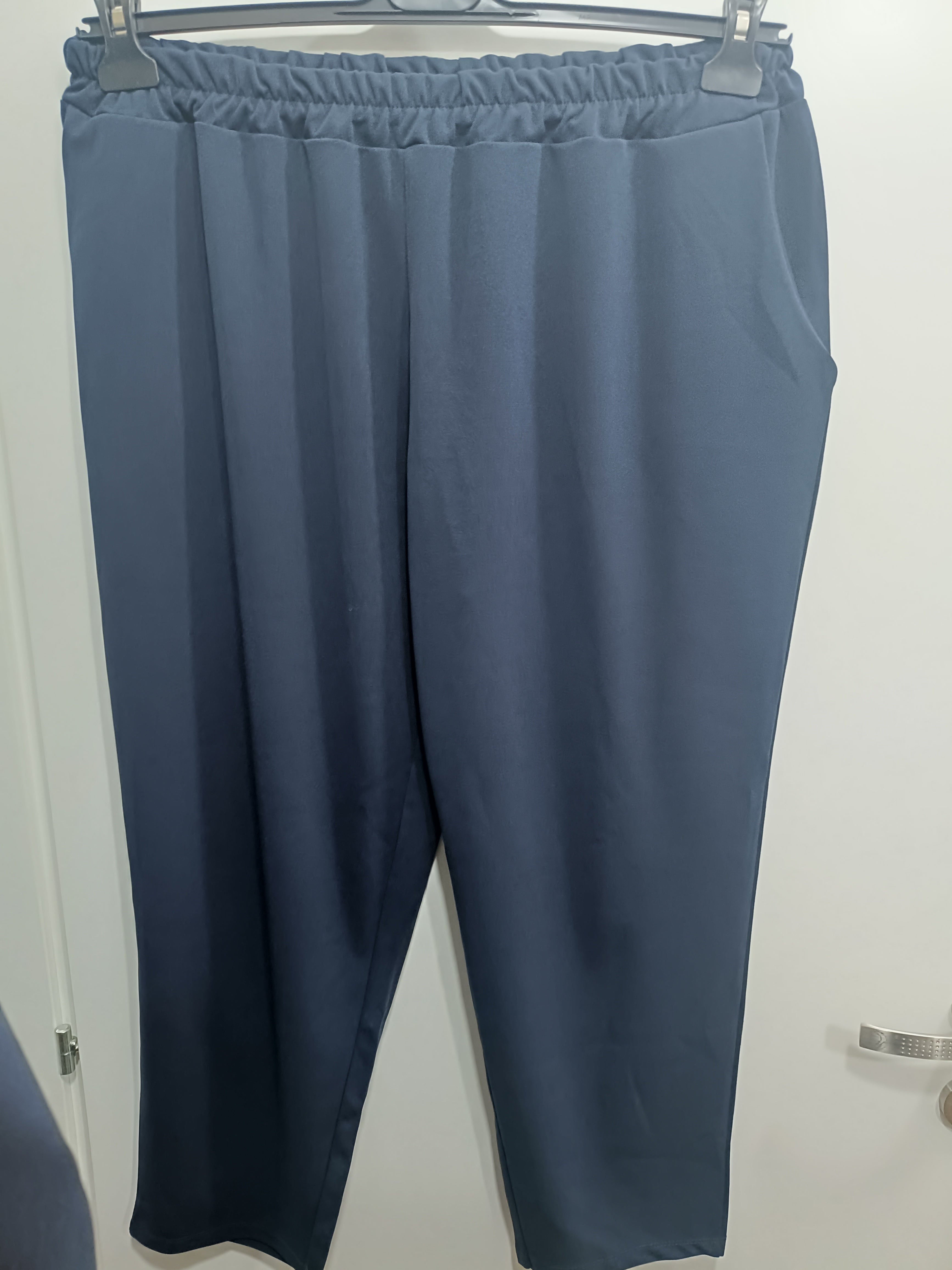 Tailleur completo blu notte manica arricciata - taglie comode taglie forti