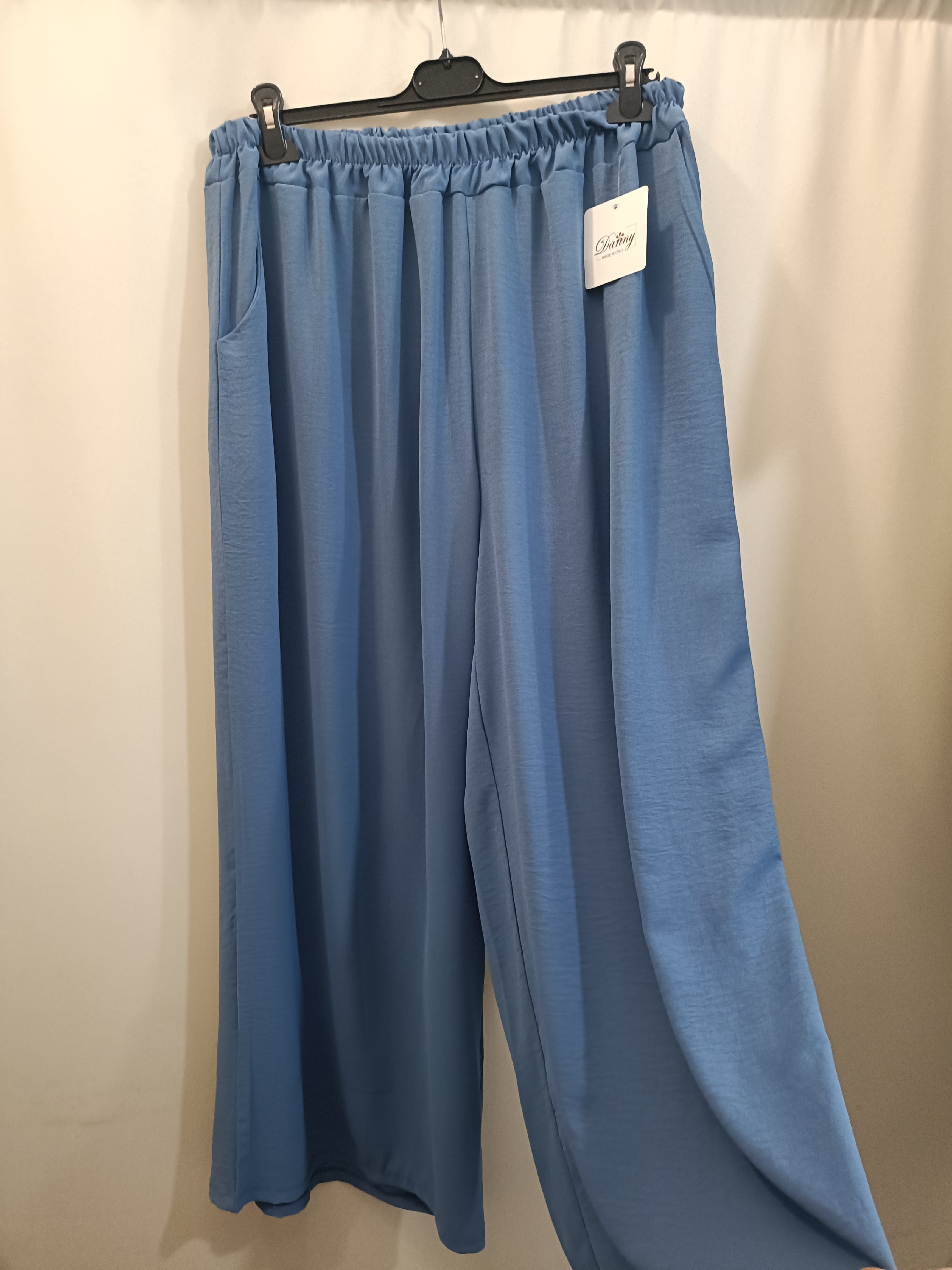 Pantalone palazzo vita alta elasticizzato taglie comode XL 5XL