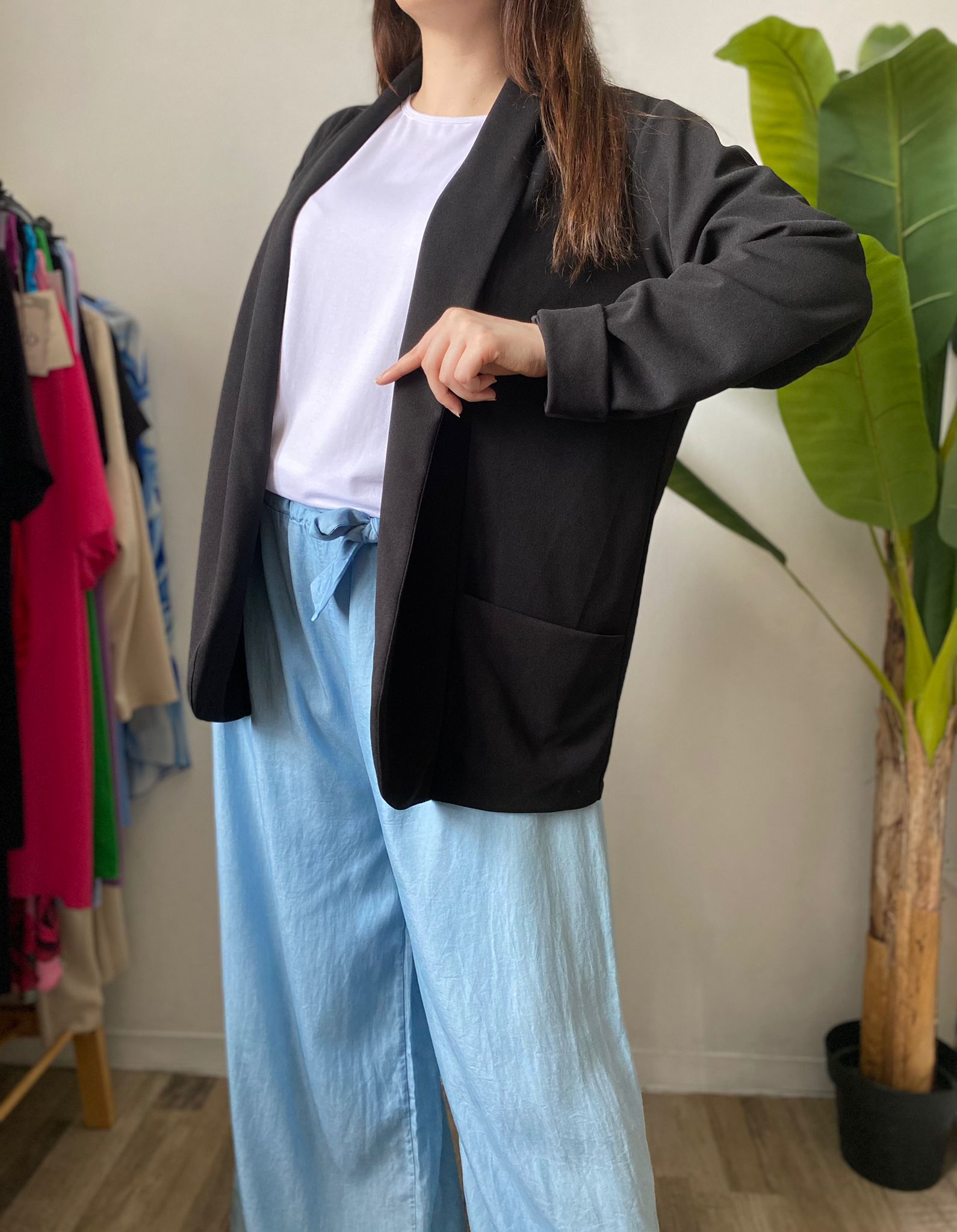 Maxi Blazer Oversize con tasche - taglie comode XL 4XL