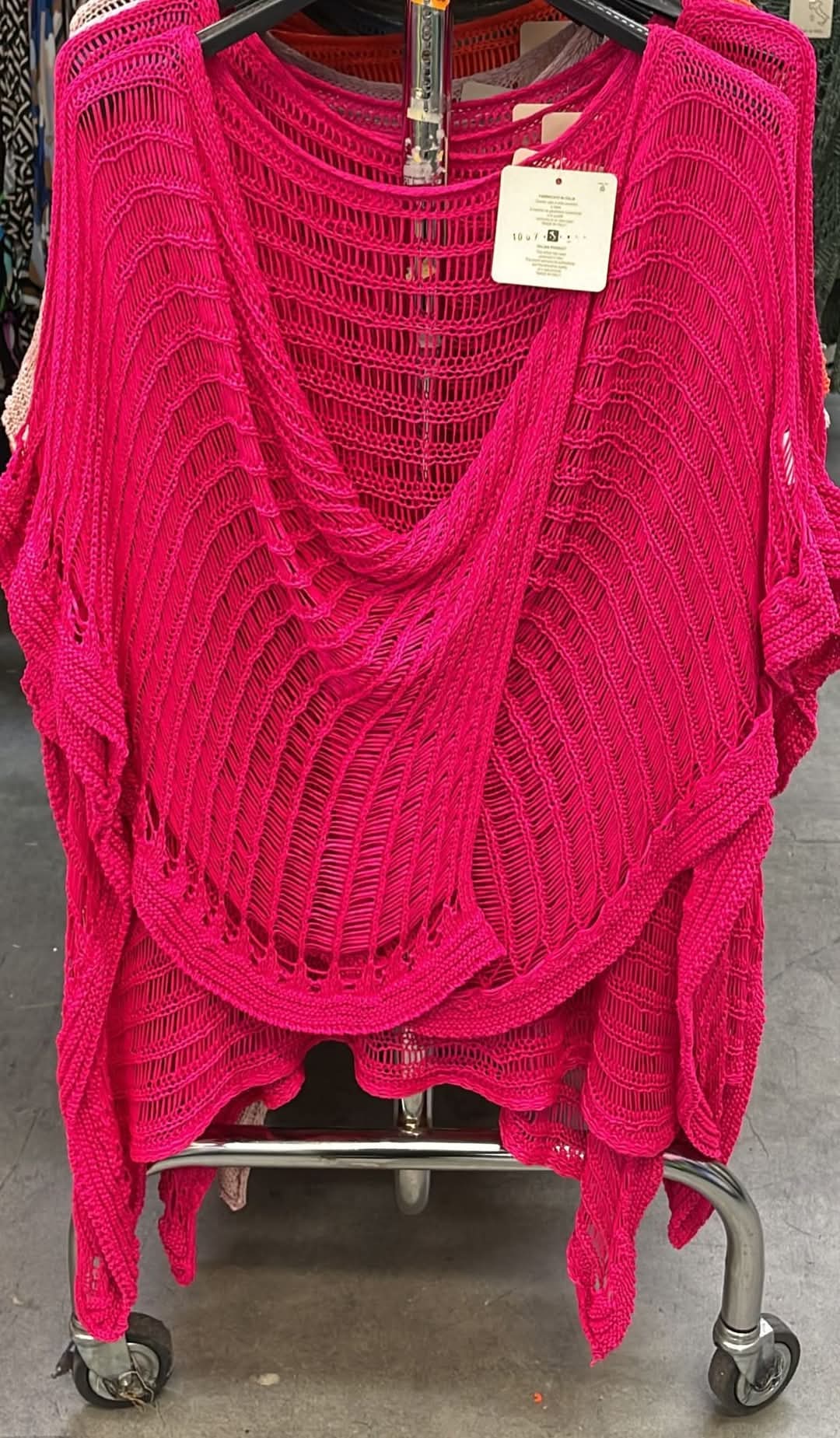 Maxi maglia rete poncho intrecciato Kate Moss