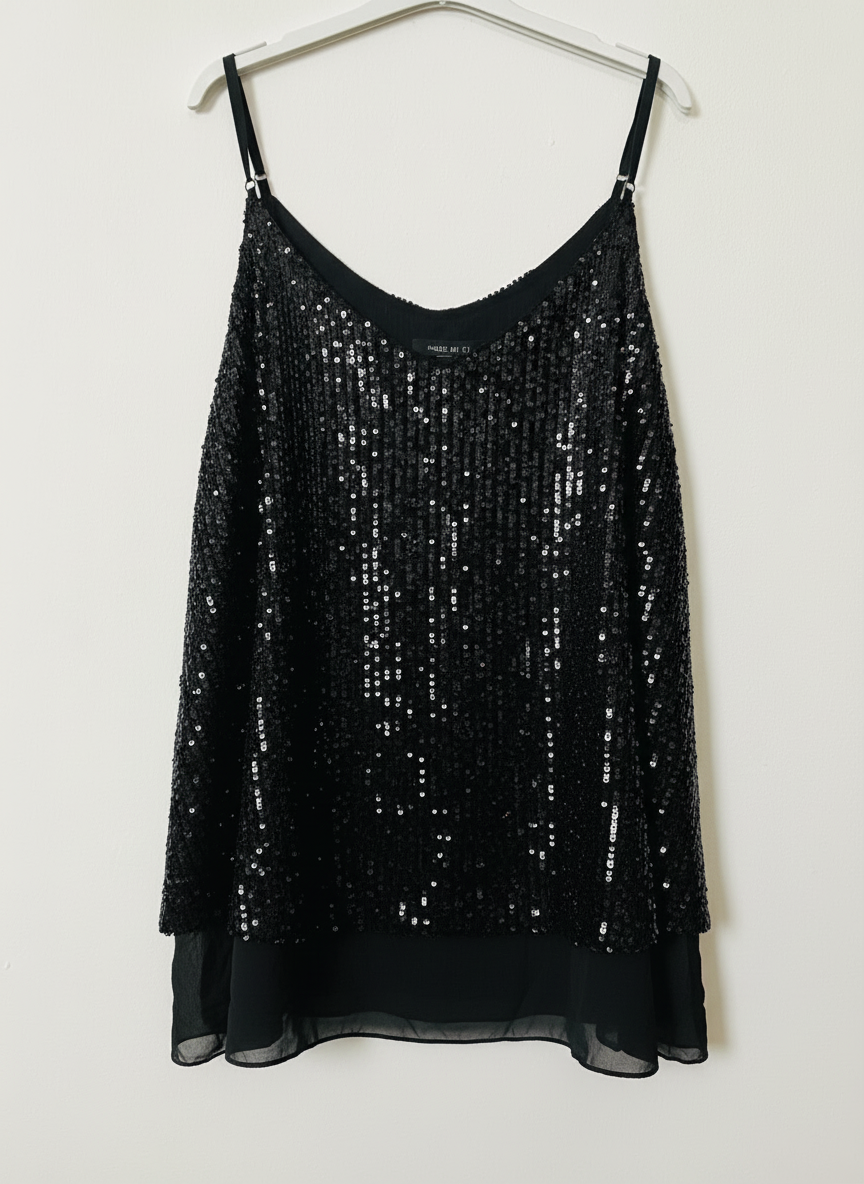 Top paillettes curvy