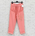 Pantalone applicazioni gioiello curvy