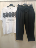 T-shirt Scritta e merletto Curvy