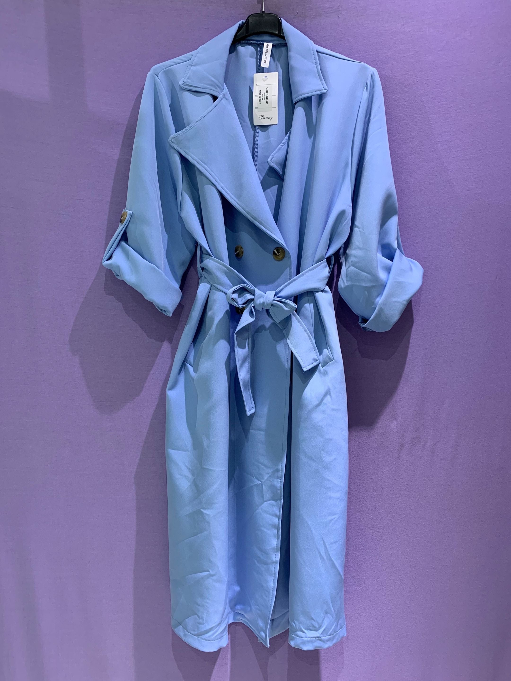 Trench lungo doppio petto curvy