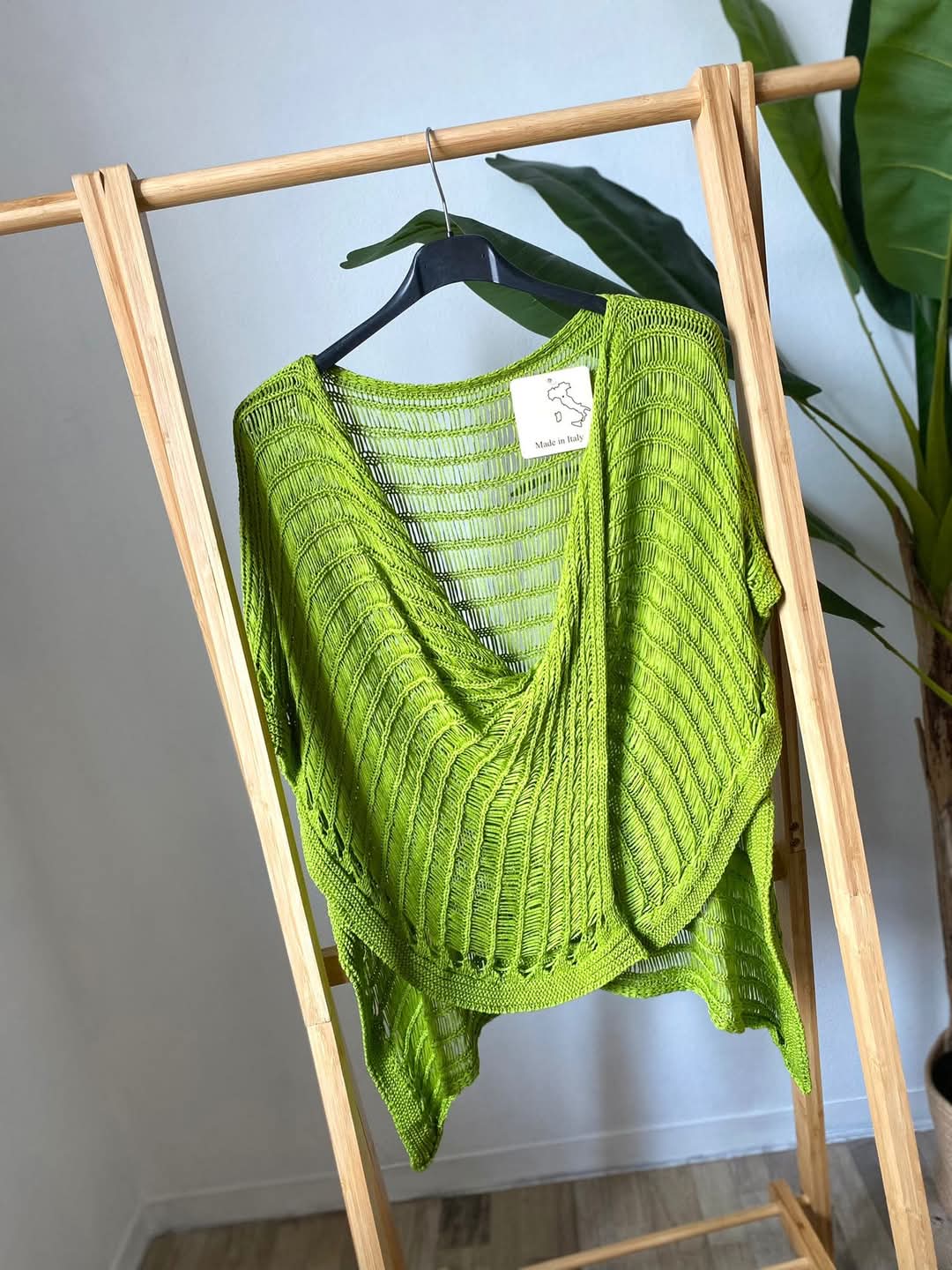 Maxi maglia rete poncho intrecciato Kate Moss