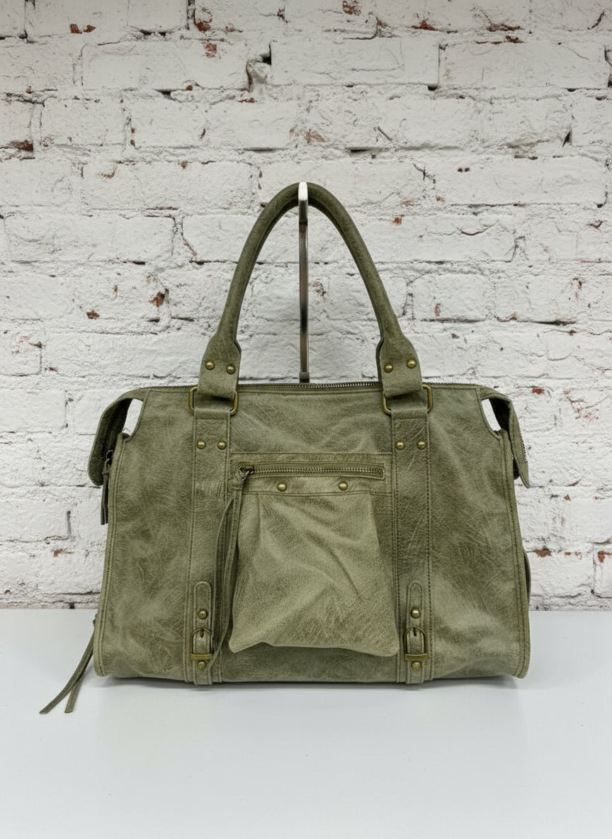 City bag vera pelle effetto sauvage grande