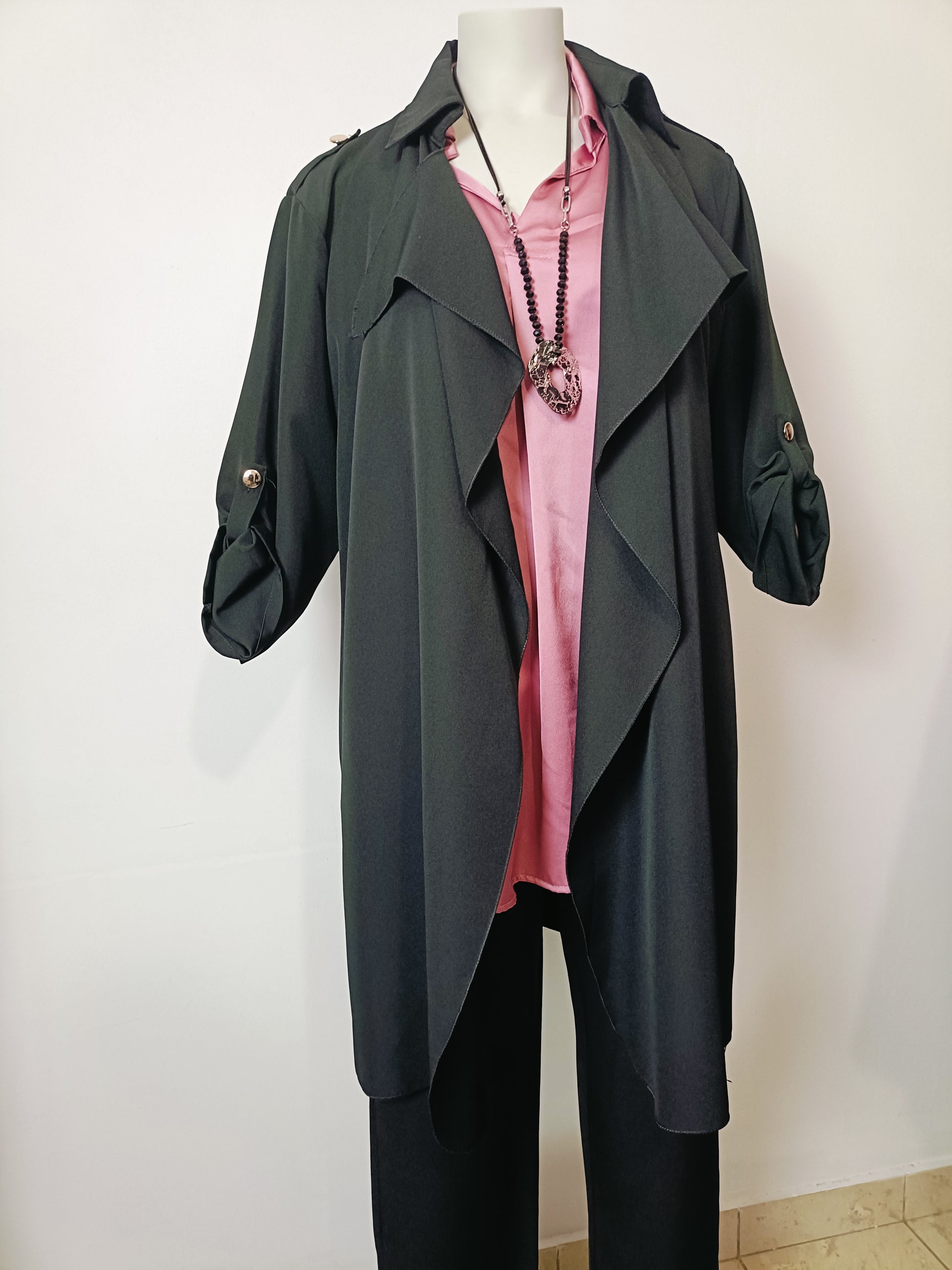 Trench Curvy nero