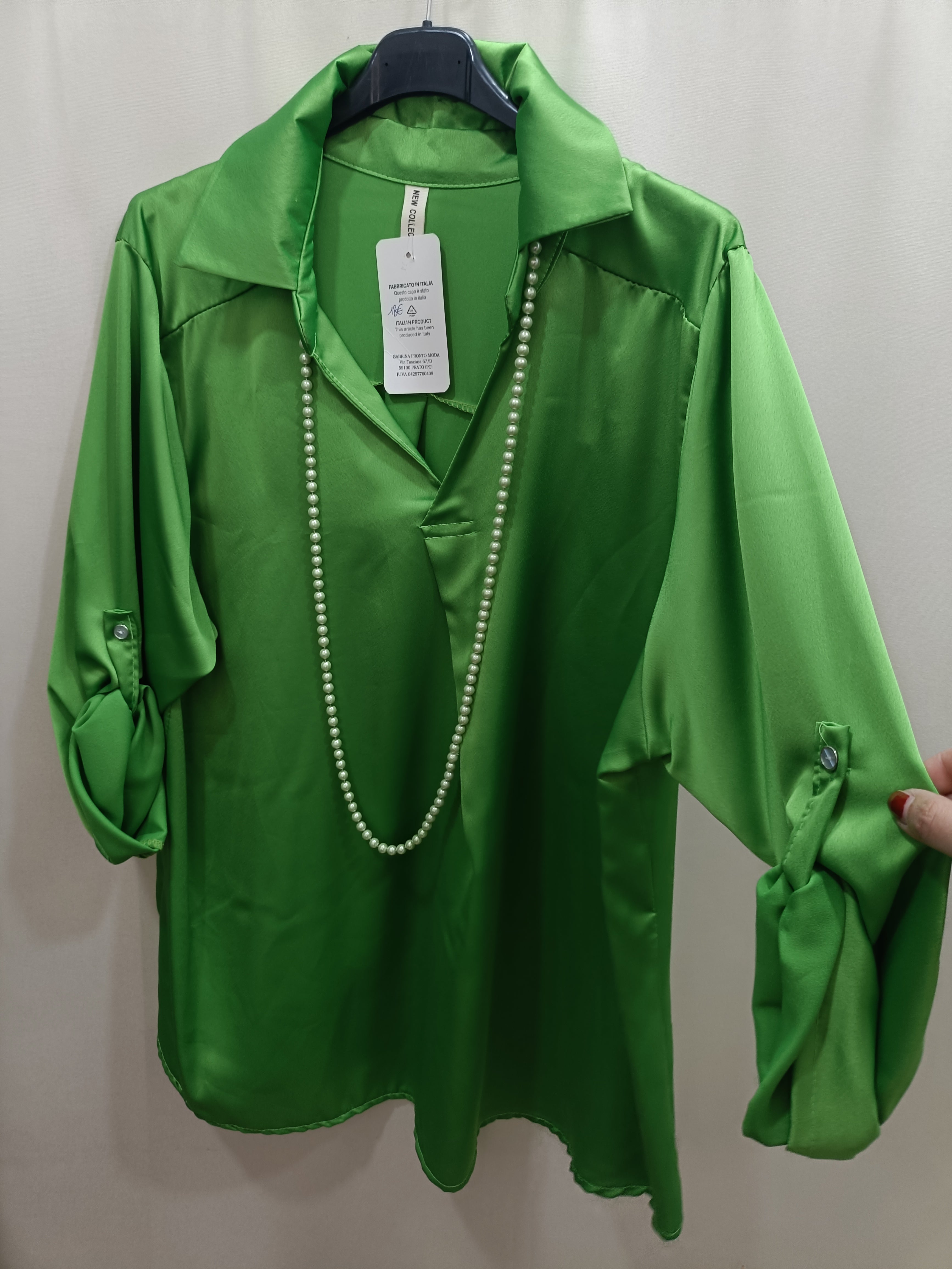 Maxi camicia raso taglia comoda