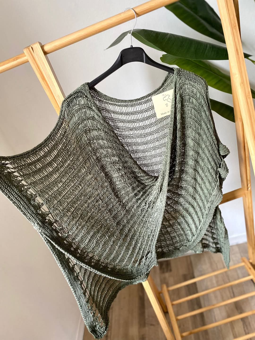 Maxi maglia rete poncho intrecciato Kate Moss