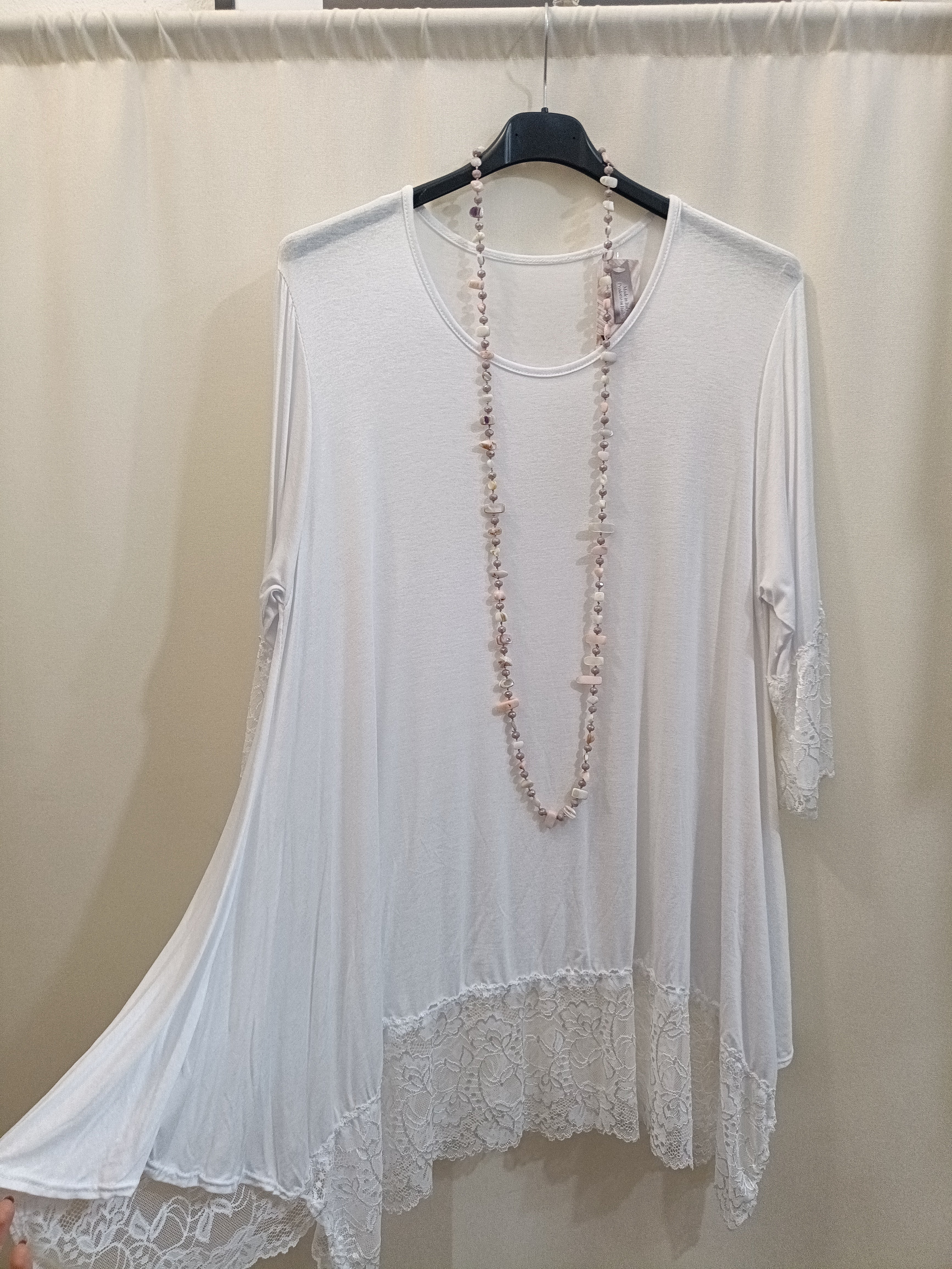 Maxi Maglia Tunica doppio pizzo taglie forti
