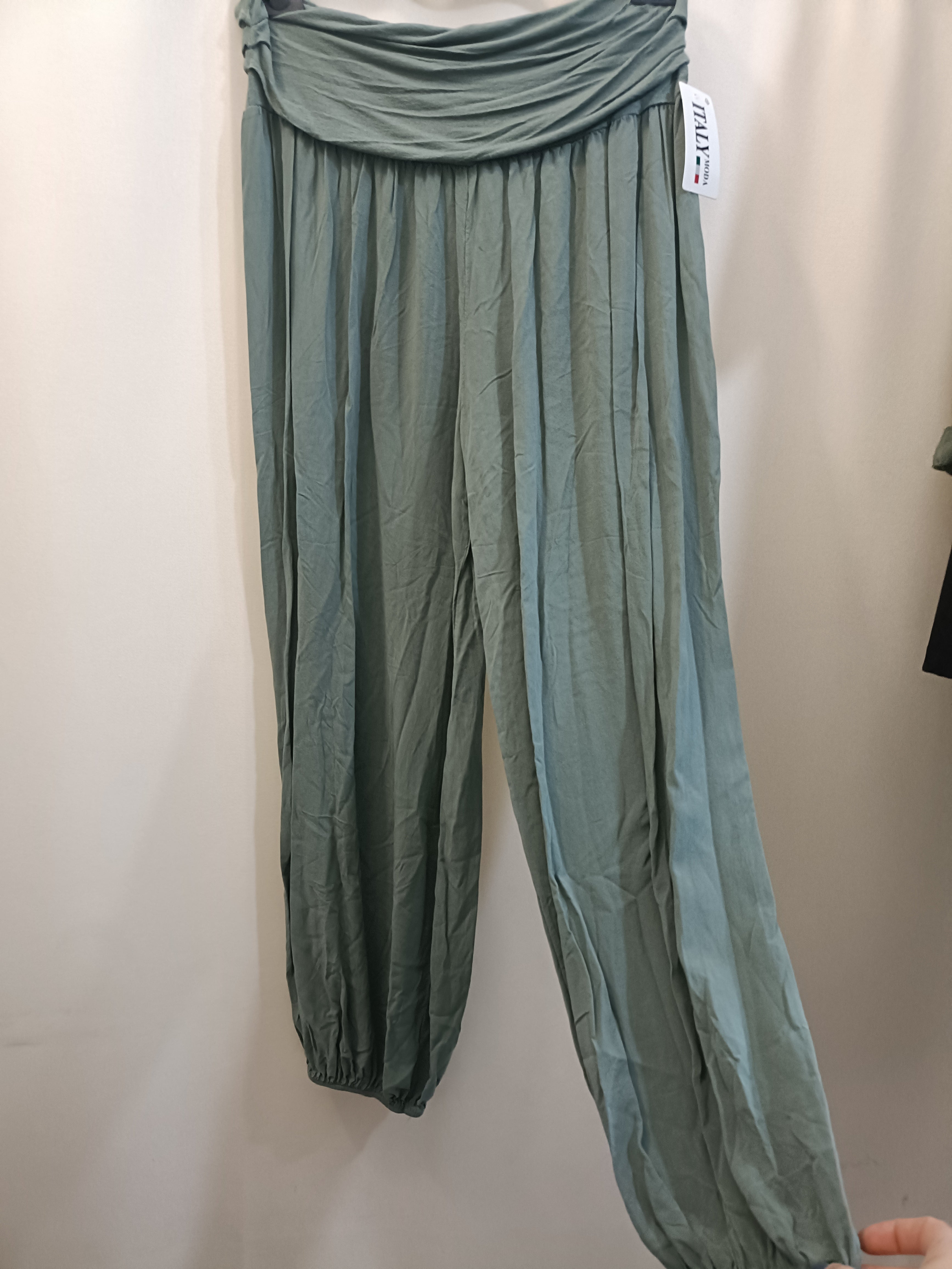 Pantalone harem fresco in viscosa - taglie comode con polsino