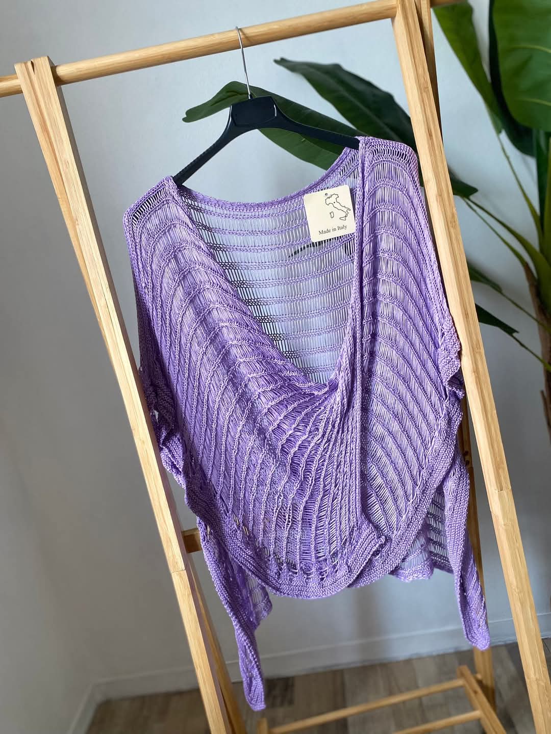 Maxi maglia rete poncho intrecciato Kate Moss