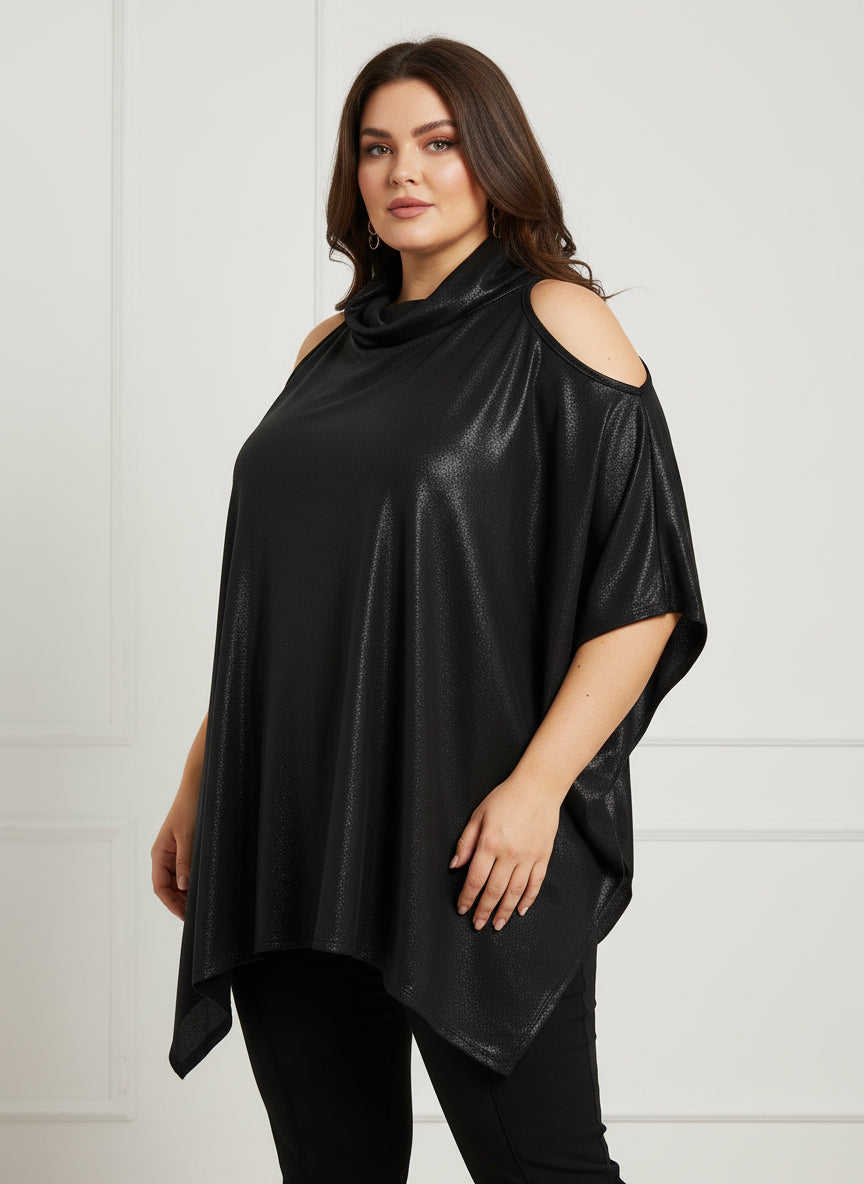 Maglia spalle scoperte lurex curvy