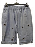Pantaloncino curvy bermuda taglie comode con borchie