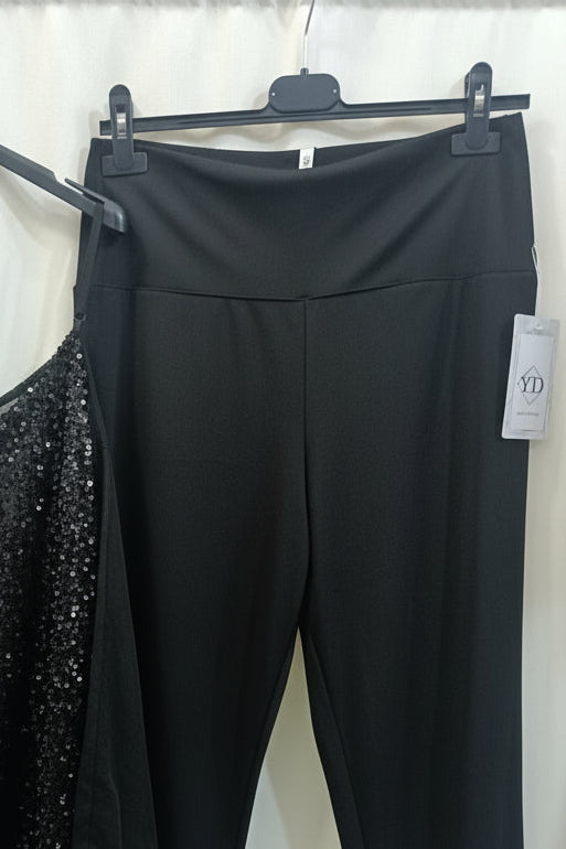 Coordinato Maxi top paillettes sbrilluccico curvy e Pantalone Lycra con fascione