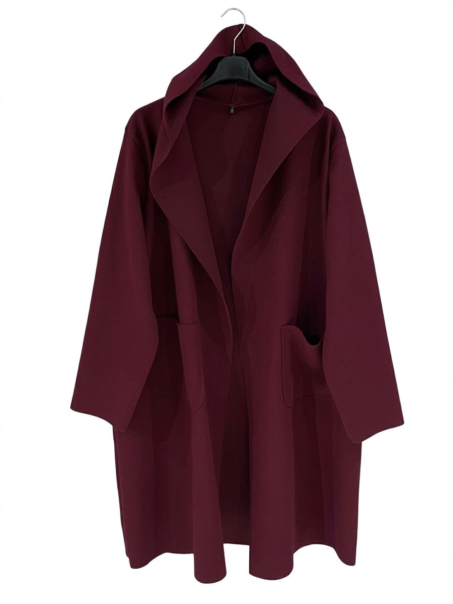 Maxi cappotto taglio vivo curvy