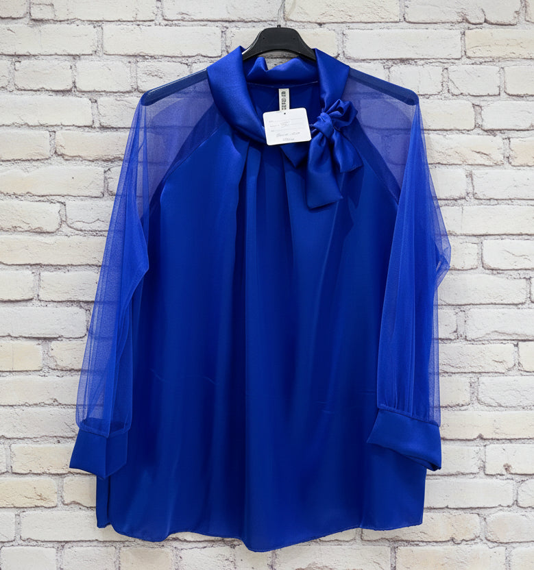 Blusa maniche tulle curvy