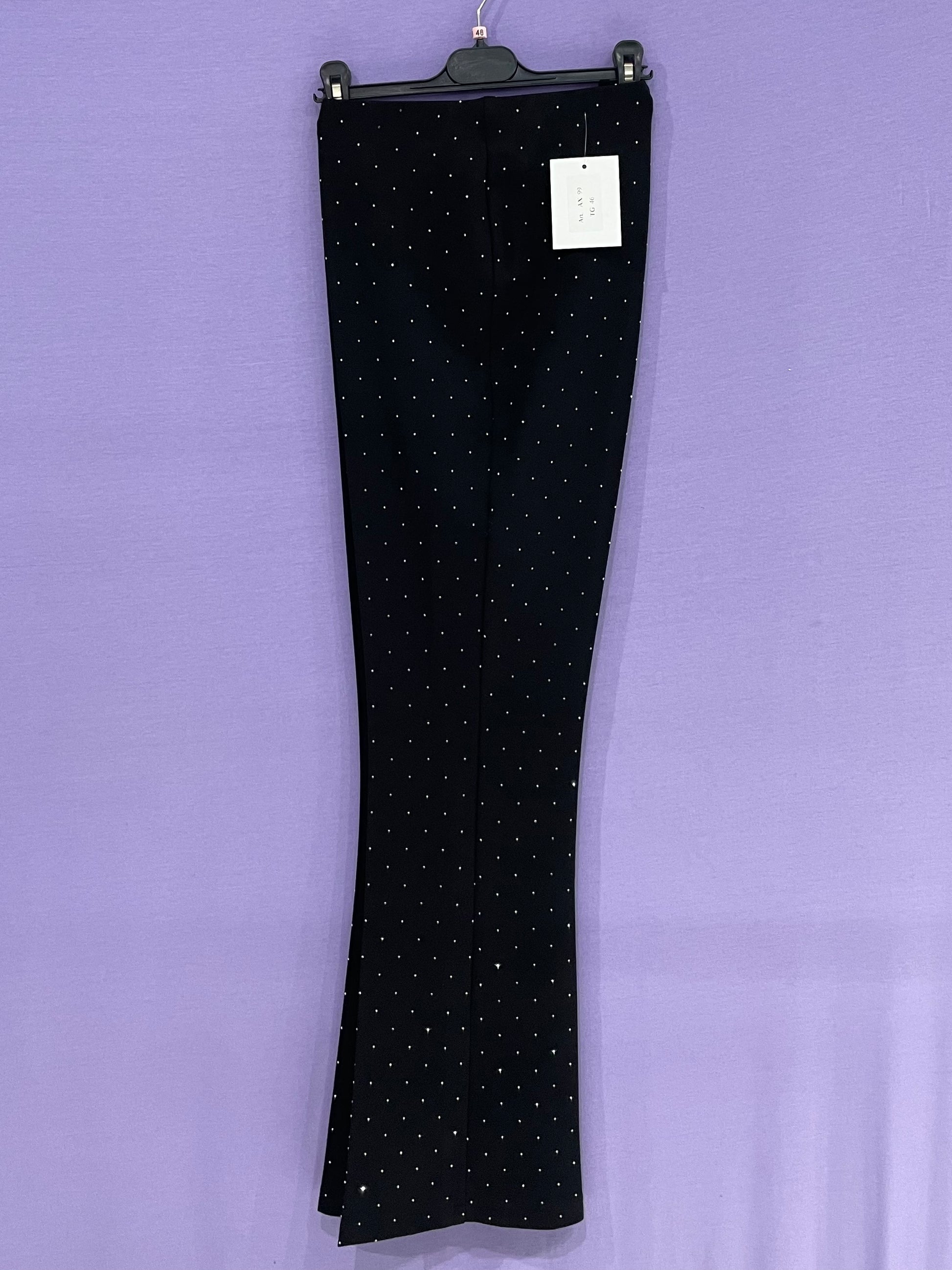 Pantalone zampa strass curvy