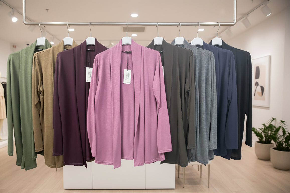 Cardigan Over tinta unita - taglie comode