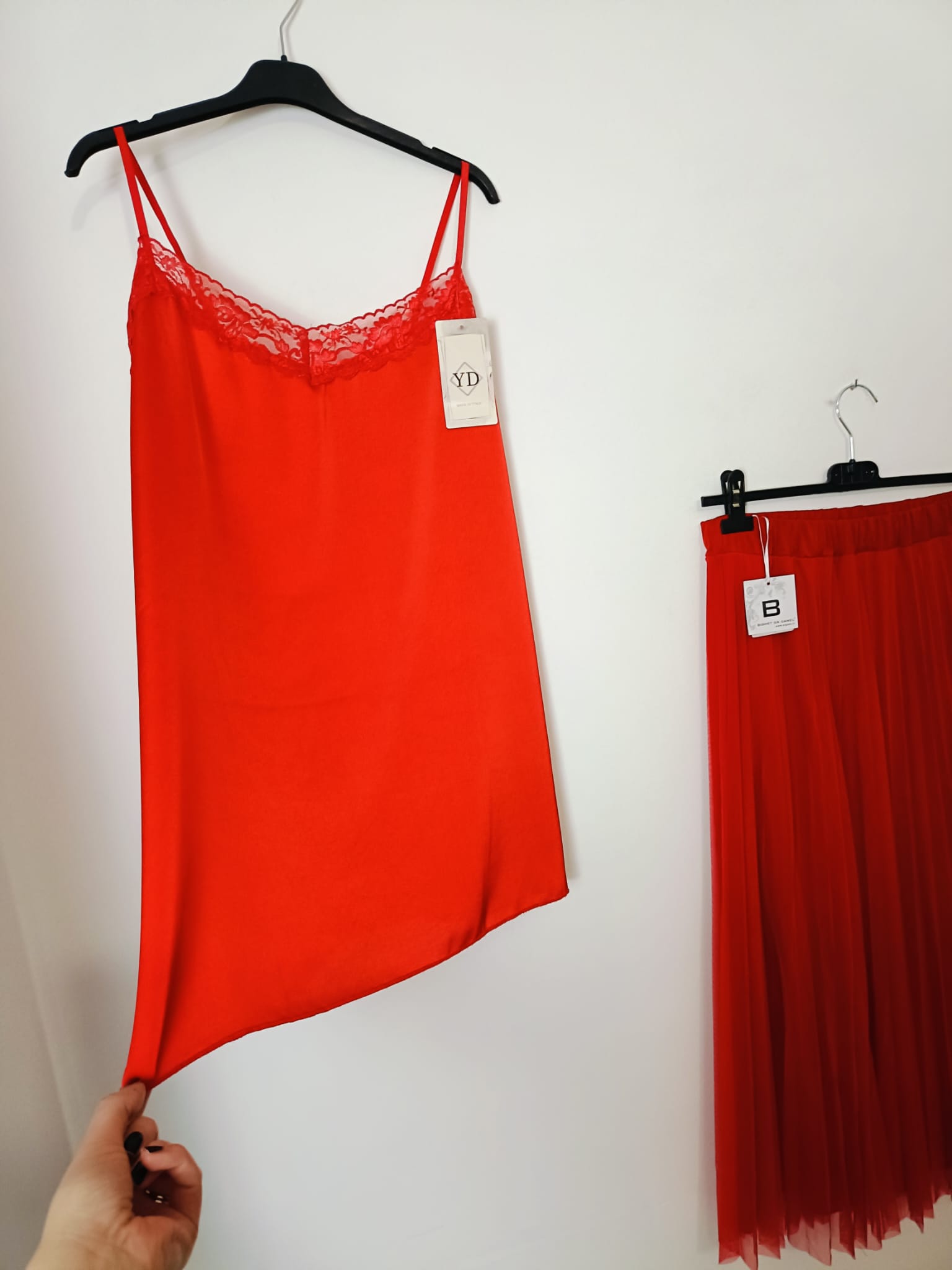 Maxi Top pizzo rosso