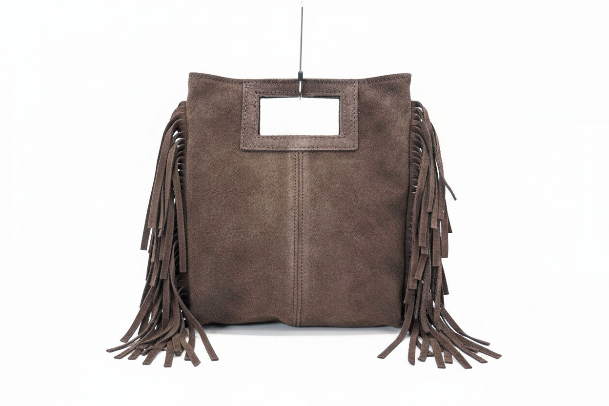 Borsa A Mano e Tracolla in vera pelle scamosciata