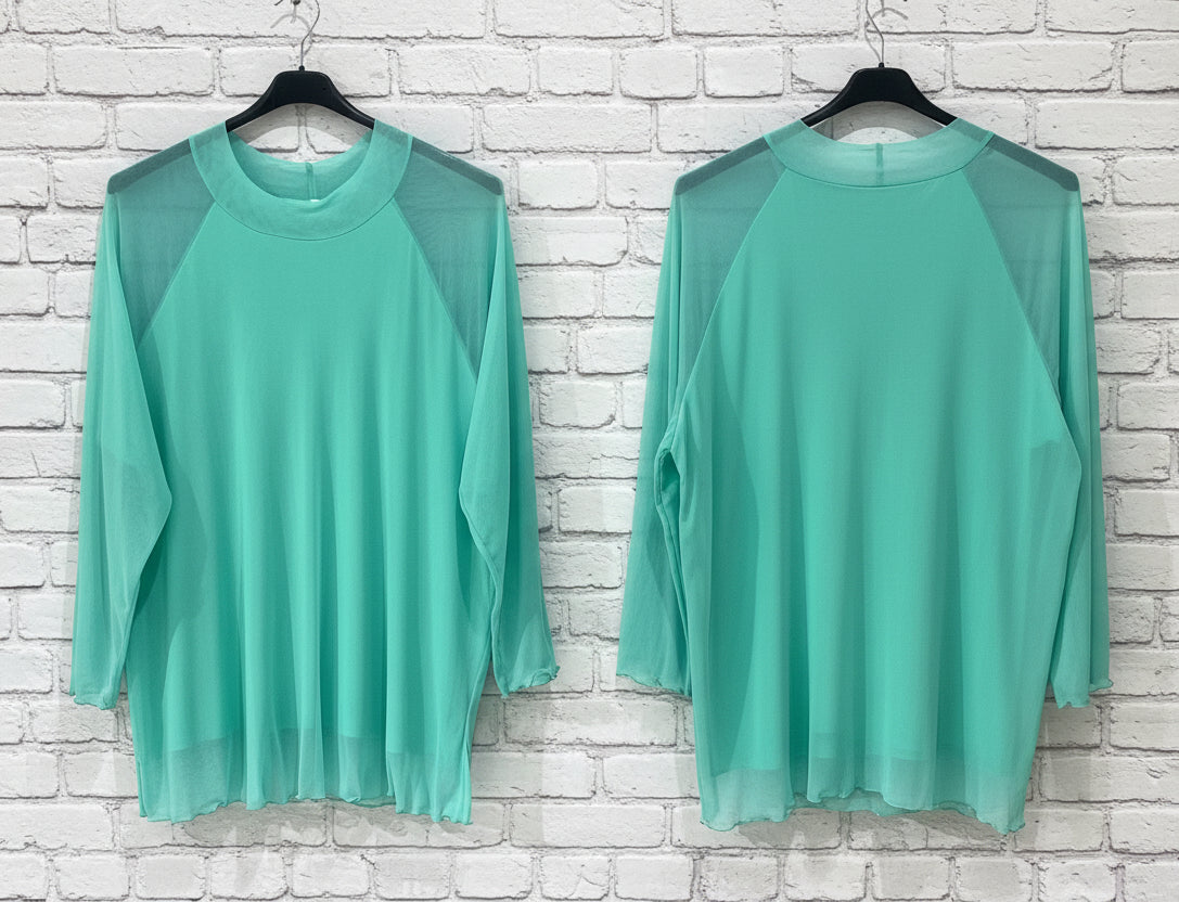 Maxi maglia doppio pannello tulle curvy