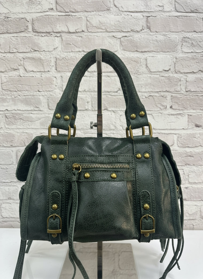 City bag vera pelle effetto sauvage grande